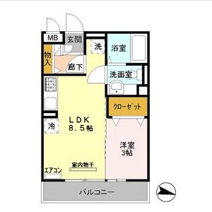1LDK 間取り図