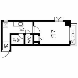 1K 間取り図