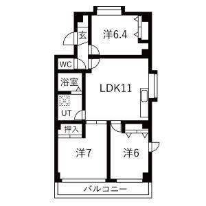 3LDK 間取り図