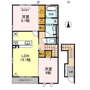 2LDK 間取り図