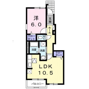 1LDK 間取り図