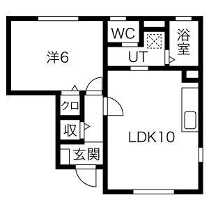1LDK 間取り図