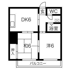 2DK 間取り図