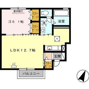 1LDK 間取り図