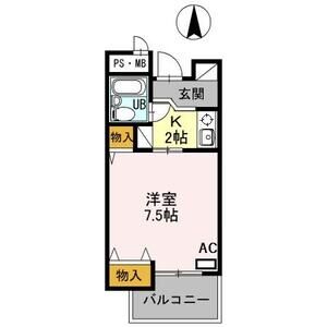 1K 間取り図