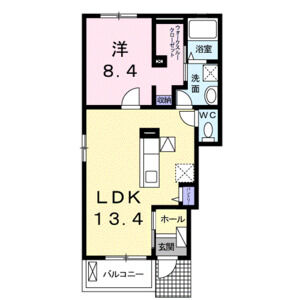 1LDK 間取り図