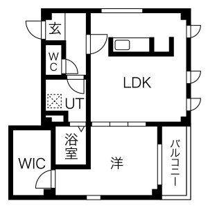 1LDK 間取り図