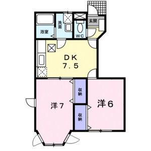 2DK 間取り図