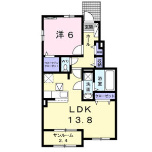 1LDK 間取り図
