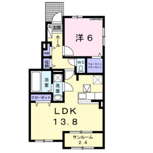 1LDK 間取り図