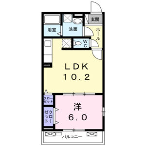 1LDK 間取り図