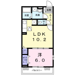 1LDK 間取り図