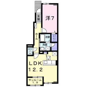 1LDK 間取り図