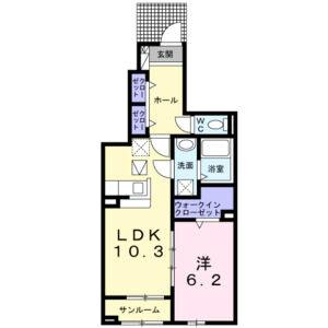 1LDK 間取り図