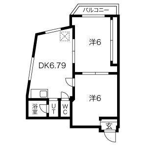 2DK 間取り図