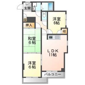 3LDK 間取り図