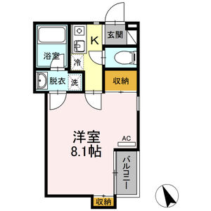 1K 間取り図