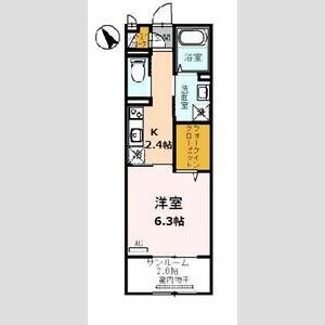 1K 間取り図