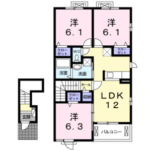 3LDK 間取り図
