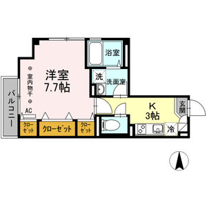 1K 間取り図