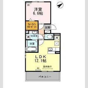 1LDK 間取り図