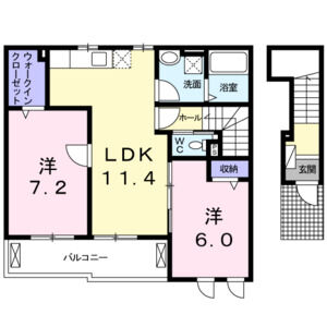 2LDK 間取り図