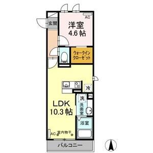 1LDK 間取り図