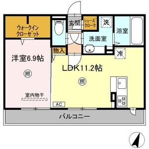 1LDK 間取り図