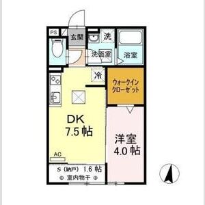 1DK 間取り図