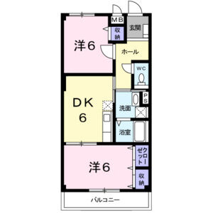 2DK 間取り図