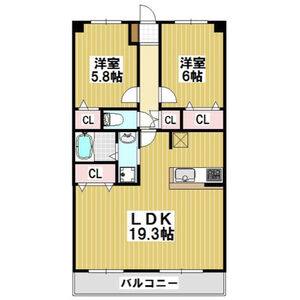2LDK 間取り図