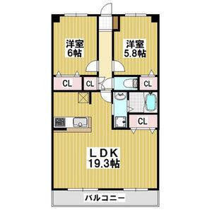 2LDK 間取り図