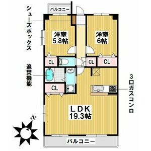 2LDK 間取り図