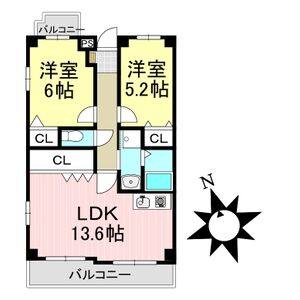 2LDK 間取り図