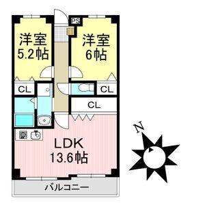 2LDK 間取り図