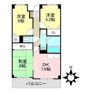 3DK 間取り図