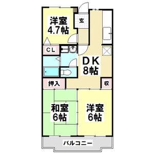 3DK 間取り図