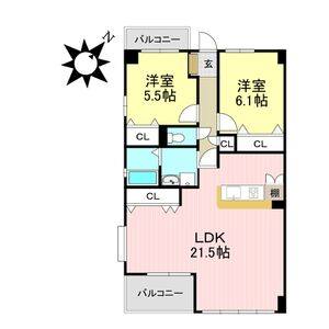 2LDK 間取り図