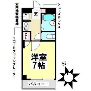 1K 間取り図