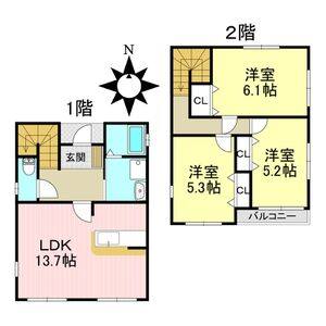 3LDK 間取り図