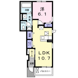 1LDK 間取り図
