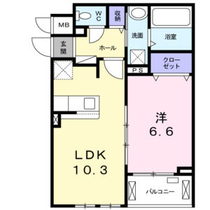 1LDK 間取り図