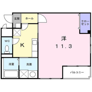 1K 間取り図