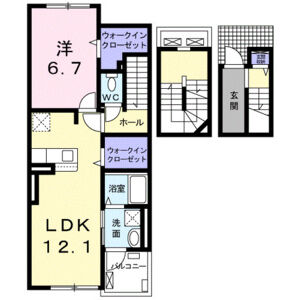 1LDK 間取り図