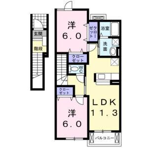 2LDK 間取り図