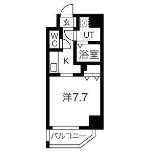 1K 間取り図