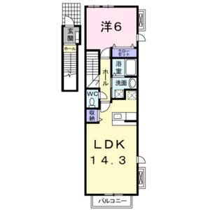 1LDK 間取り図