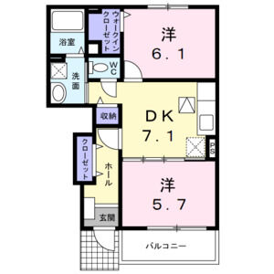 2DK 間取り図