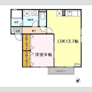 1LDK 間取り図