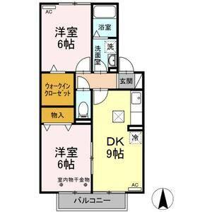 2DK 間取り図